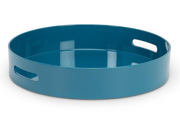 Glossy Round Tray Teal Product Image